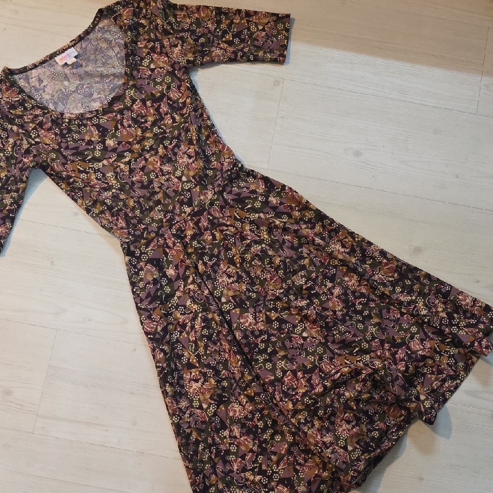 Lularoe Nicole Floral Patterned Dress Xxs!
